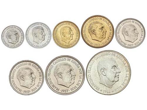 Serie 8 monedas 10 Céntimos a 100 ... 