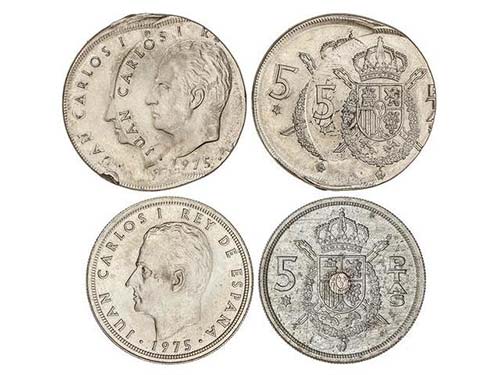Lote 2 monedas 5 Pesetas. 1975 ... 