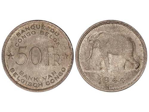 Belgian Congo - 50 Francos. 1944. ... 