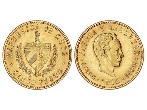 Cuba - 5 Pesos. 1916. 8,35 grs. ... 