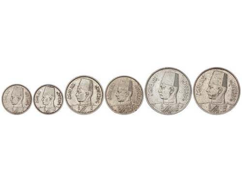 Egypt - Lote 6 monedas 5 (2), 10 ... 
