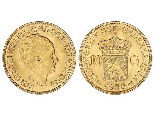 Netherlands - 10 Gulden. 1933. ... 