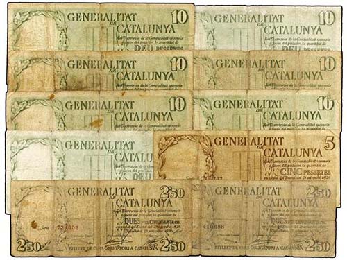 Civil War - Lote 10 billetes 2,50 ... 