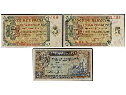 Estado Español - Lote 3 billetes ... 