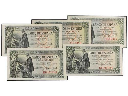 Estado Español - Lote 5 billetes ... 