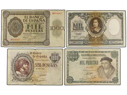 Estado Español - Lote 4 billetes ... 