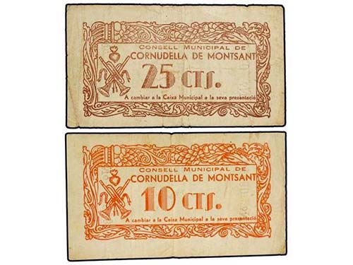 Catalonia - Lote 2 billetes 10 y ... 