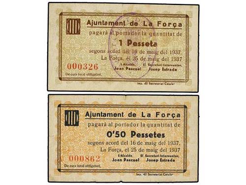 Catalonia - Lote 2 billetes 0,50 y ... 