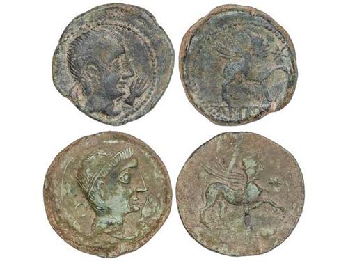 Lote 2 monedas As. 180 a.C. ... 