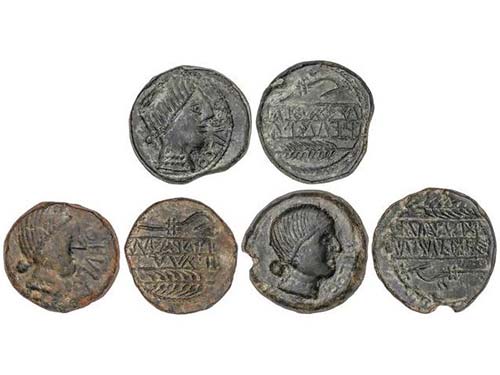 Lote 3 monedas As. 220-20 a.C. ... 