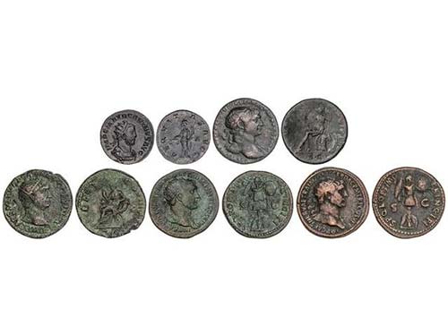 Lote 5 monedas Dupondio (4) y ... 
