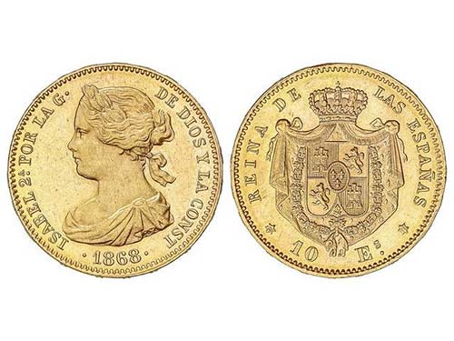 10 Escudos. 1868 (*18-73). MADRID. ... 