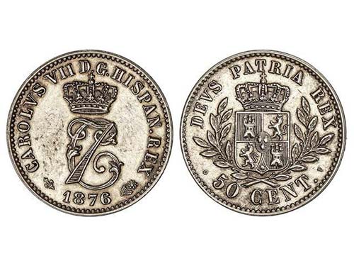 50 Céntimos. 1876. BRUSELAS. O.T. ... 
