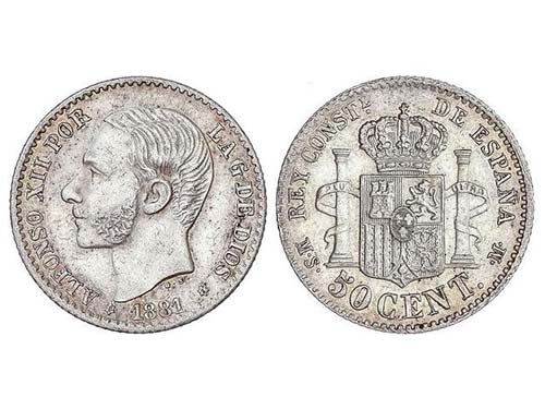 50 Céntimos. 1881 (*8-1). M.S.-M. ... 