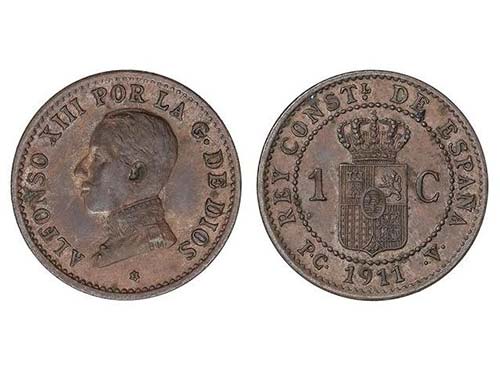1 Céntimo. 1911 (*1). P.C.-V. ... 