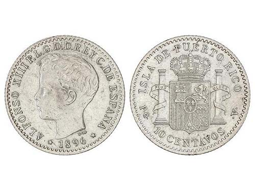 10 Centavos de Peso. 1896. PUERTO ... 