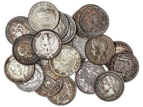 Lote 27 monedas 50 Céntimos. 1869 ... 