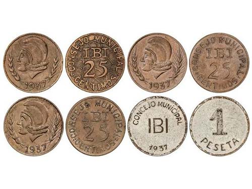 Serie 4 monedas 25 Céntimos (3) y ... 