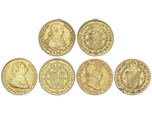 Lote 3 monedas 2 Escudos. 1775, ... 