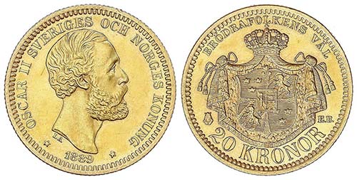 WORLD COINS: SWEDEN - 20 Coronas. ... 