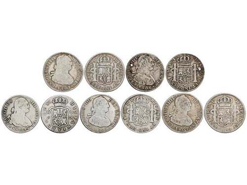 Charles IV - Lote 5 monedas 4 ... 
