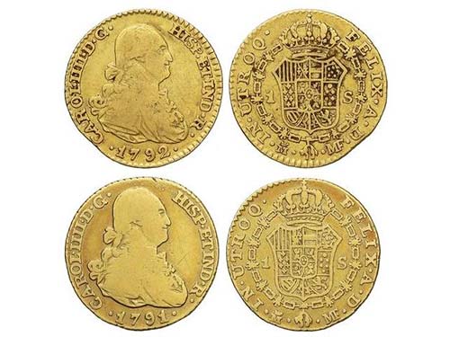 Charles IV - Lote 2 monedas 1 ... 