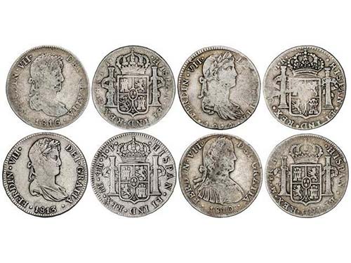 Ferdinand VII - Lote 4 monedas 4 ... 