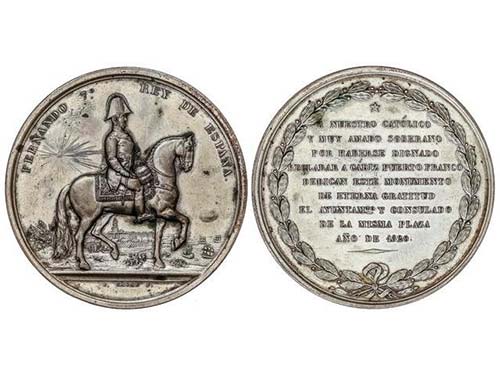 Ferdinand VII - Medalla Monumento ... 