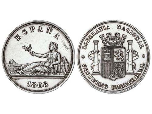 Medalla. 1868. 25,28 grs. AR. Ø ... 