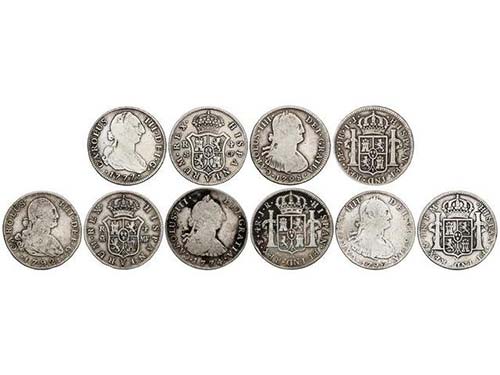 Lote 5 monedas 4 Reales. 1774 a ... 