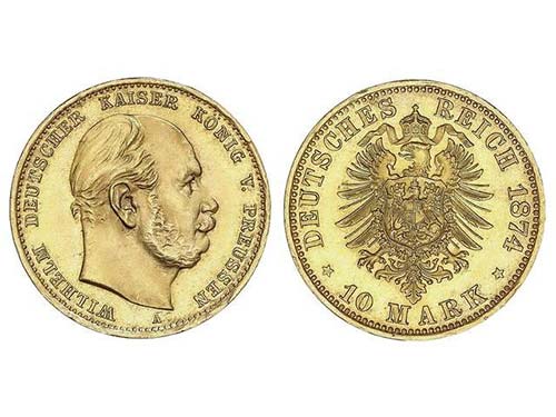 German States - 10 Marcos. 1874-A. ... 