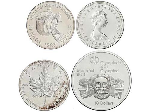 Canada - Lote 4 monedas 1 (2), 5, ... 