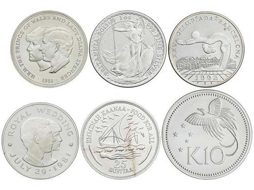 Lote 6 monedas. 1975, 1978, 1981, ... 