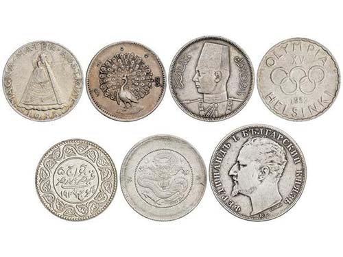 Lote 7 monedas. 1852, 1894, 1927, ... 