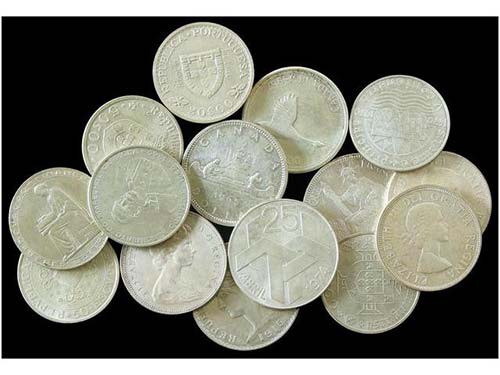 Lote 15 monedas. 1909 a 1974. ... 