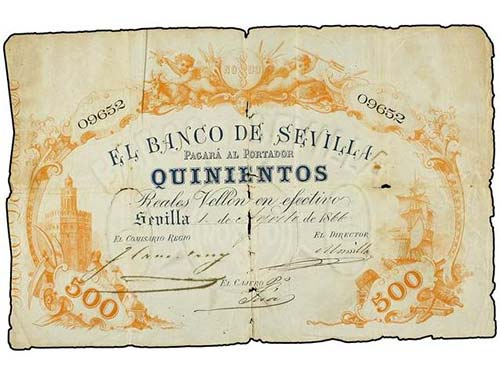 SPANISH BANK NOTES: ANCIENT - 500 ... 