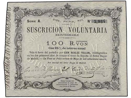 SPANISH BANK NOTES: ANCIENT - 100 ... 
