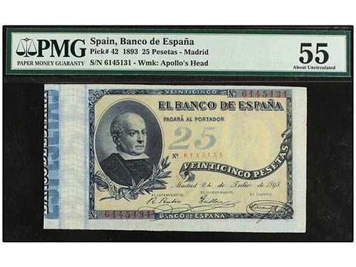 SPANISH BANK NOTES: ANCIENT - 25 ... 