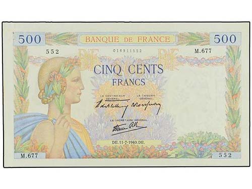 WORLD BANK NOTES - 500 Francos. 11 ... 