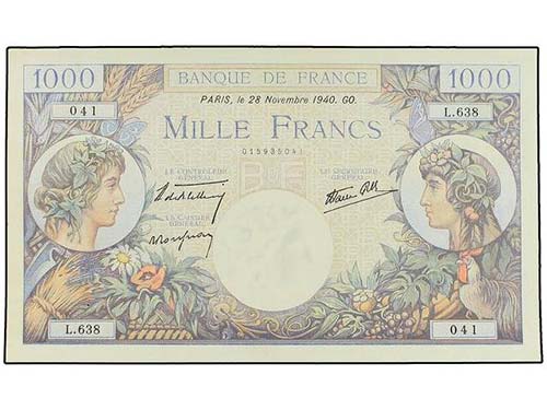 WORLD BANK NOTES - 1.000 Francos. ... 