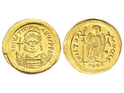 Sólido. 527-565 d.C. JUSTINIANO ... 