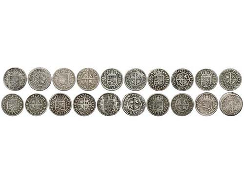 Philip V - Lote 10 monedas 1 Real. ... 