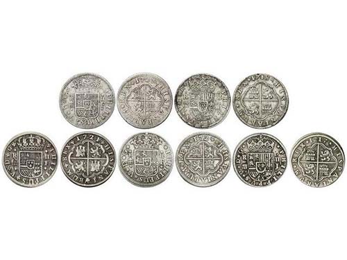 Philip V - Lote 5 monedas 2 ... 
