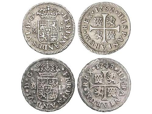Ferdinand VI - Lote 2 monedas 1/2 ... 