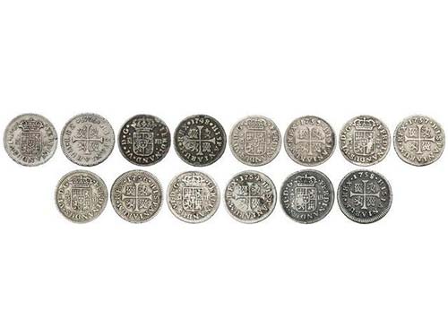 Ferdinand VI - Lote 7 monedas 1/2 ... 