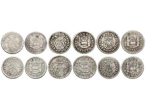 Ferdinand VI - Lote 6 monedas 1/2 ... 