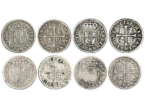 Ferdinand VI - Lote 4 monedas 1/2 ... 