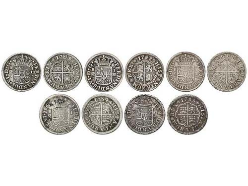 Ferdinand VI - Lote 5 monedas 1 ... 