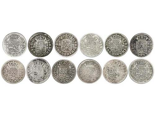 Ferdinand VI - Lote 12 monedas 1 ... 