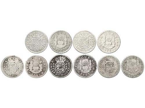 Ferdinand VI - Lote 5 monedas 1 ... 